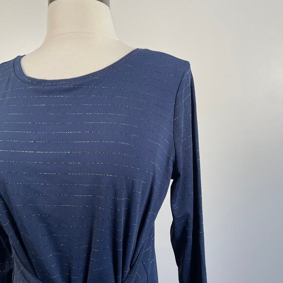 Highline Collective • Striped Tie Front Long Sleeve Top - Picture 2 of 8